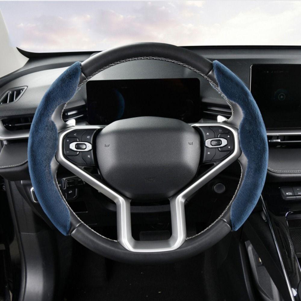 2Pcs Plush Auto Steering Cover Soft Steering Wheel Protector Car Steering Wheel Cover  General