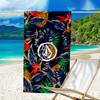 proof beach towel with a V-VOLCOM LOGO4 pattern - soft,absorbent,quick-drying,machine washable - perfect for swimming,camping,bathing