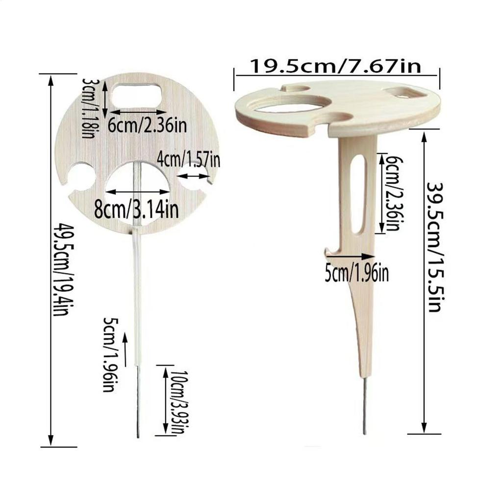 Portable Picnic Table Foldable Outdoor Camping Table Wine Bottle Holder Wooden Wine Rack For Party Fishing Beach Garden Yard