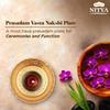 Handmade Brass Puja Thali with Floral Embossed Design | Bhog Plate for Pooja Mandir | Puja Essentials for Home Mandir – 4.41 Inch