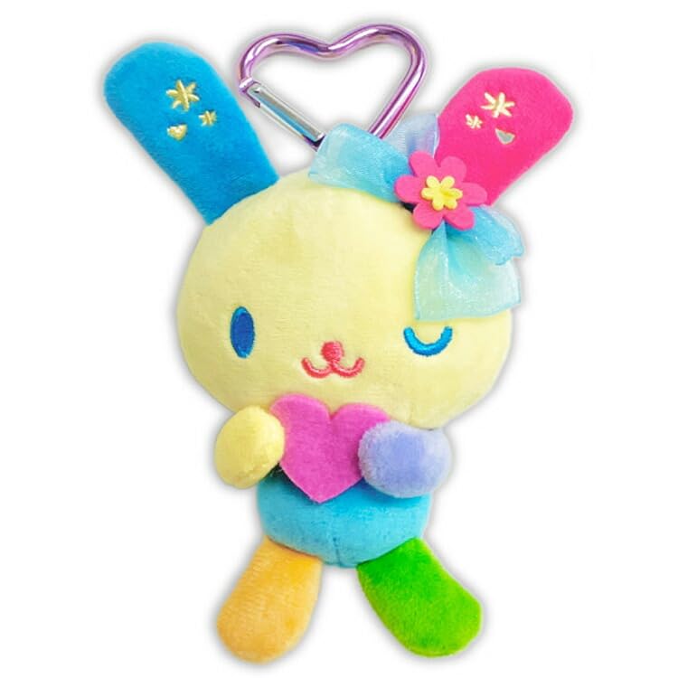 Rabbit-shaped carabiner with mascot heart