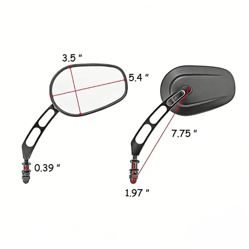 2 Pieces Sturdy Aluminum Motorcycle Mirrors Including Protective Layer For Older Bike Styles