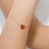 18K Gold Plated Red Agate Heart Bracelet - Trendy European & American Fashion Jewelry