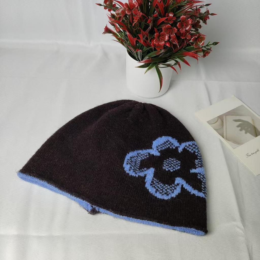 Cold Hat, Big Head Circumference Hat, Women's Winter Stacking Hat, Warm and Cold-proof Ear Protection, Head Hat, Jacquard Wool Hat.
