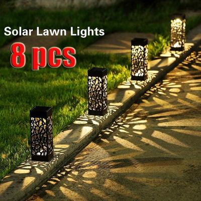 Dekoracyjna lampa solarna do ogrodu, pusty wzór, zewnętrzna lampa solarna ogrodowa, lampa na ścieżkę, do użytku zewnętrznego