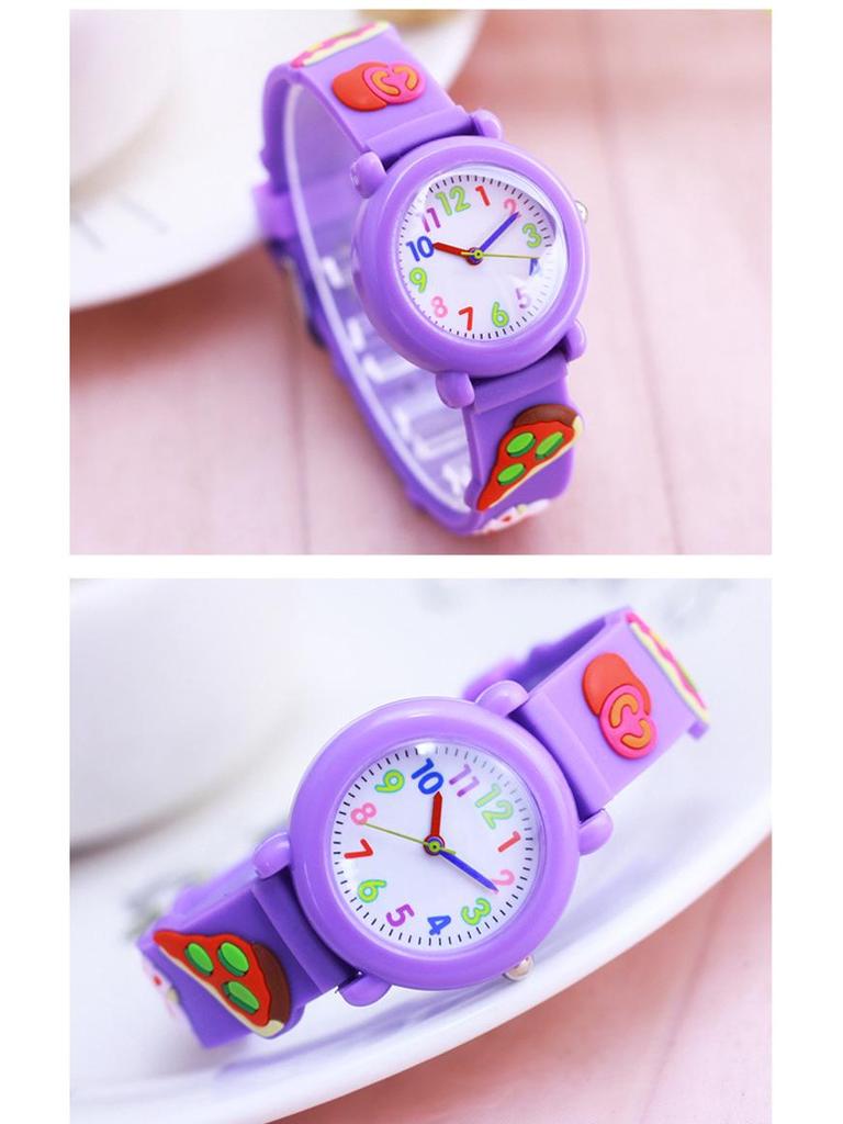 Kids' Cartoon Quartz Watch: 3D Strap, Round Case, Waterproof, Simple Design