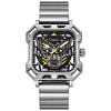 Square Skeleton Dial Automatic Watch Men Luxury Mechanical Men's Watches Luminous Waterproof Solid Steel Strap Relogio