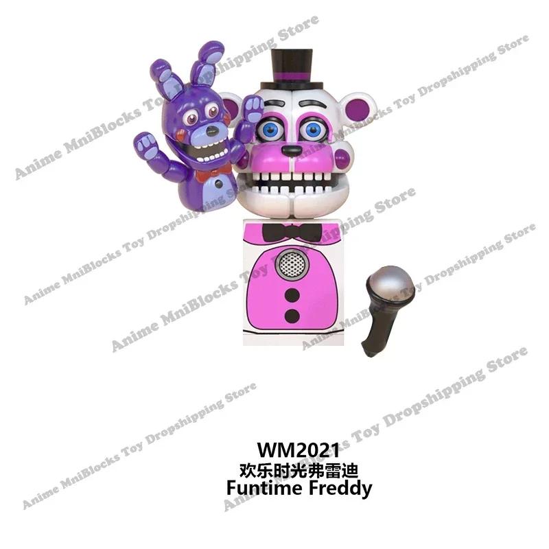 WM6074 WM6097 Zusammenbau Mini-Bausteine FNAF Spielfigur Chica Foxy Bär Bonnie Nightmare Junge Baby Skelett Thriller Spielzeug Geschenk