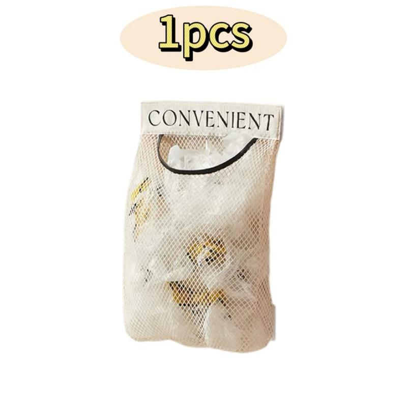

Trash Bag Holder Mesh Storage Net Grocery Bag Organizer Dispenser for Aluminum Foil, Garbage Bag, Plastic Wrap, Shopping Bag