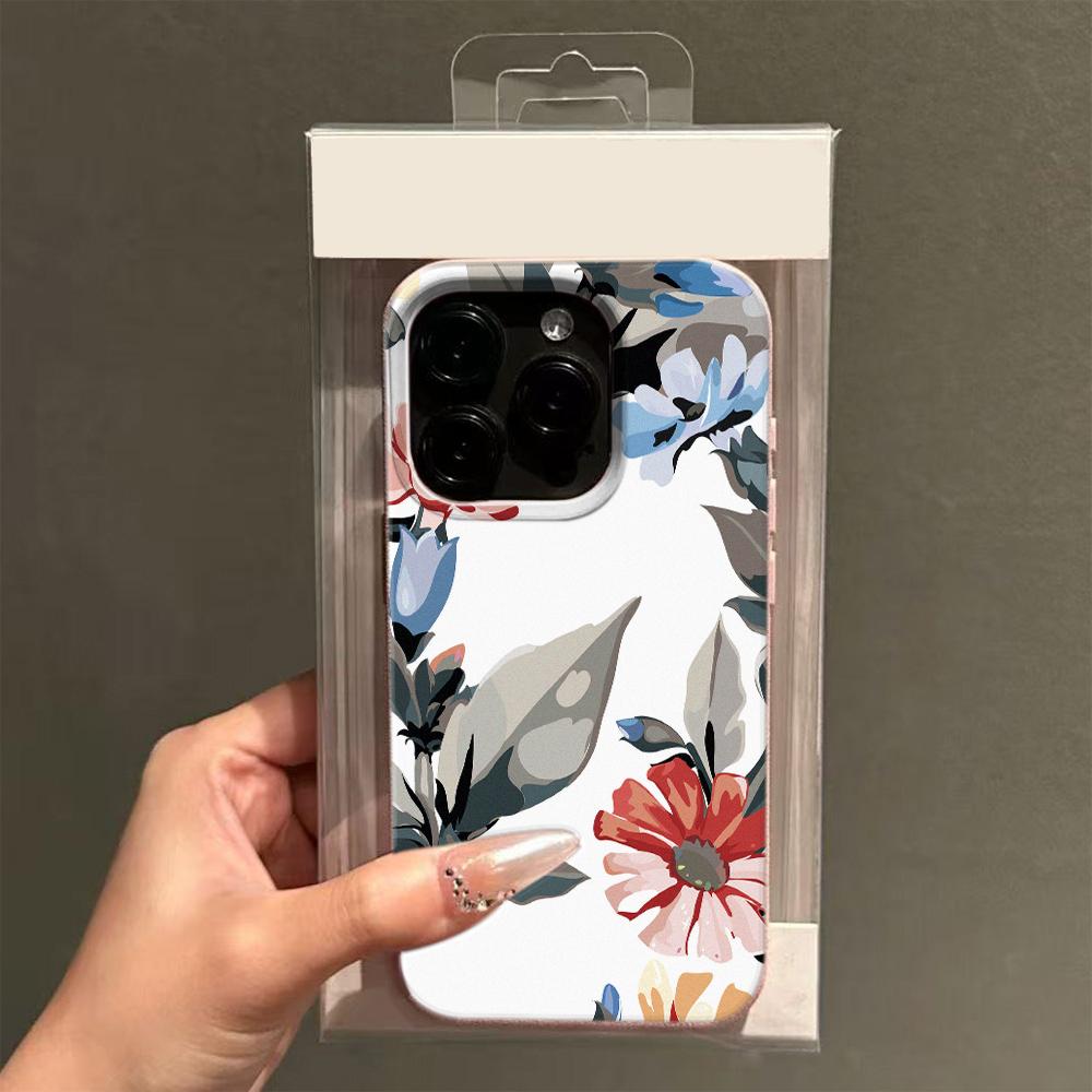 Fresh Flower Pattern Phone Case For Iphone 17 13 16 Plus 11 Pro Max 12 15 14 17E 16E Non-Yellowing Shockproof Back Cover