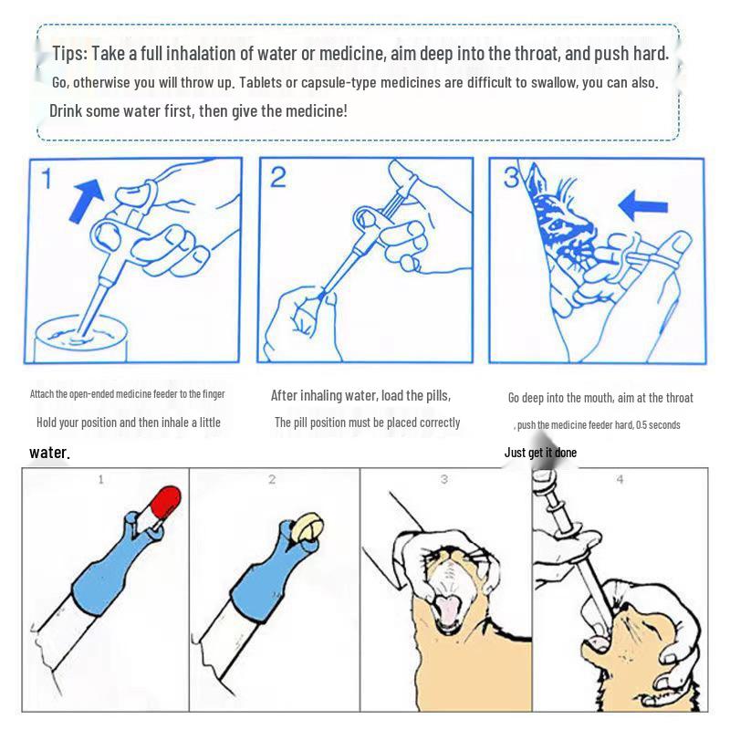 Pet Medicine Feeder Syringe for Cats and Dogs - Ideal for Deworming and Oral Medicating