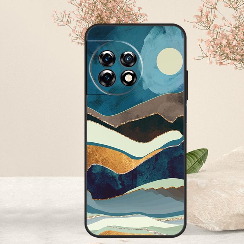 Gold Landscape Painting Case For OnePlus 15R 13R 13T 15 13 12 12R 11 10T 8 9 10 Pro Nord 5 CE 4 3 Lite N20 N30 Cover