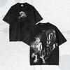 Vintage Washed Shirt Retro Street Graphic Summer Mens and Womens Washed Tshirt