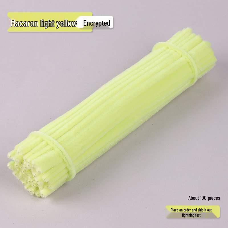 Encrypted Pipe Cleaners: Dense, Thickened 8mm White Strips with Mixed Colors for Handmade DIY Bouquets