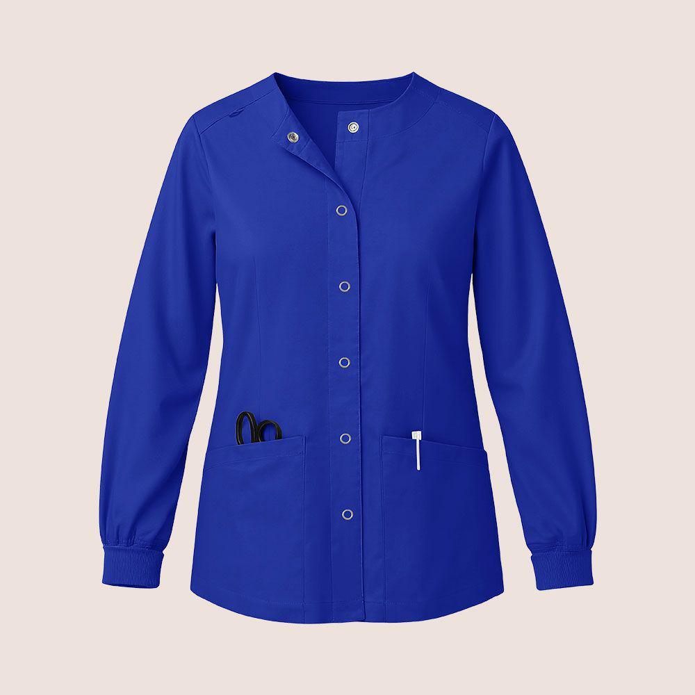 Veste de travail d'infirmier à manches longues imprimée élastique à séchage rapide pour femme TEMU