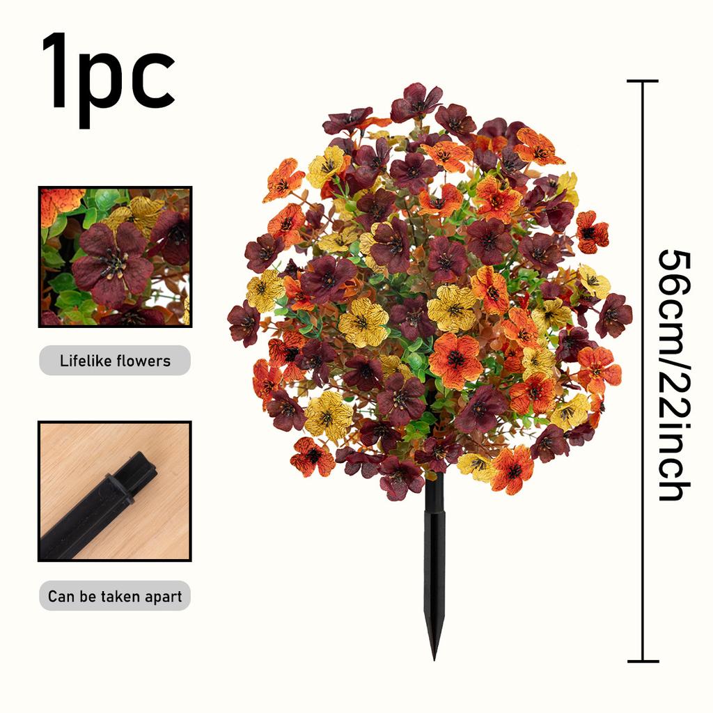 2 Stück künstliche Blumengartenstecker für die Außendekoration des Gartens Langlebiger Kunststoffstiel mit realistischem Blumendesign für die Herbstsaisonale Dekoration
