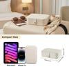 Women's and Girls' Portable Jewelry Box - Double-Layer Display and Storage Organizer for Earrings, Rings, Necklaces (1 Piece, White)