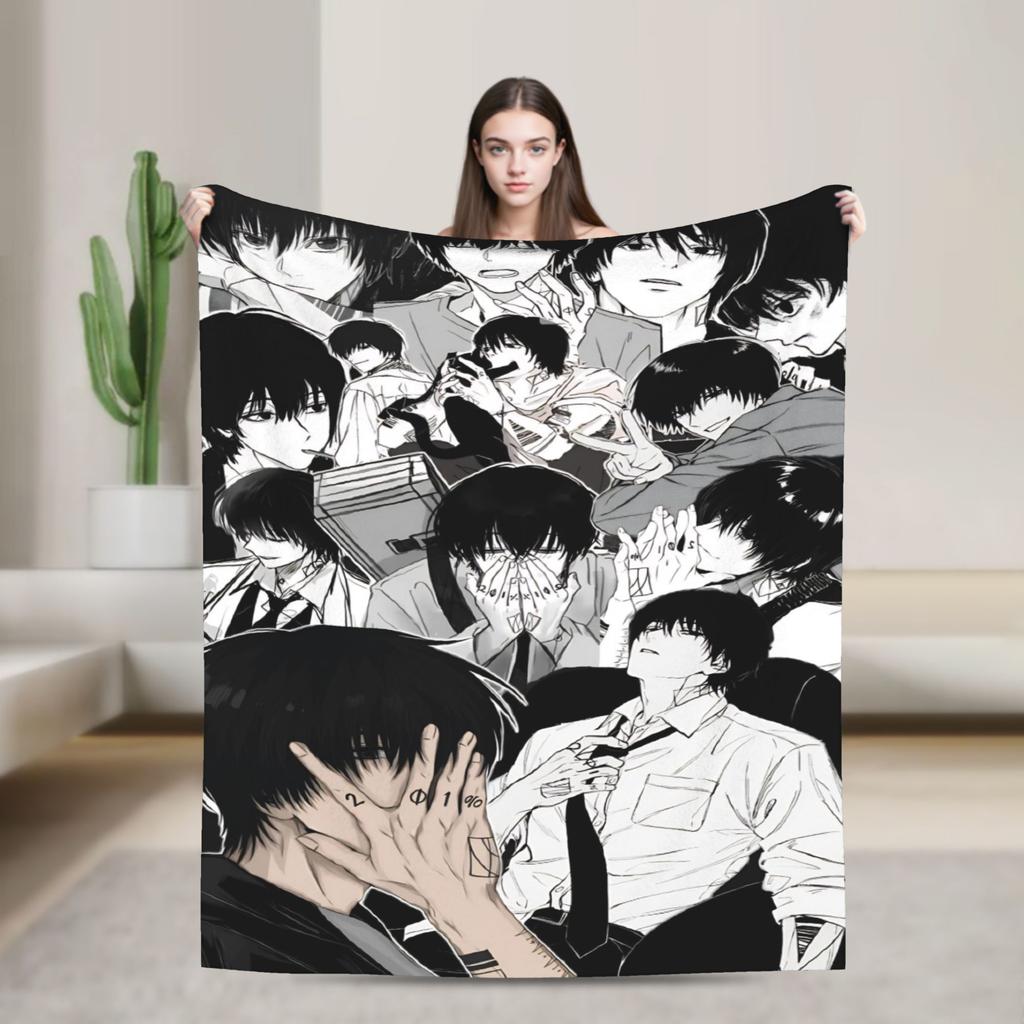 Yoichi Nagumo Flannel Throw Blankets Sakamoto Days Anime Blankets for Bedding Office Soft Plush Thin Quilt