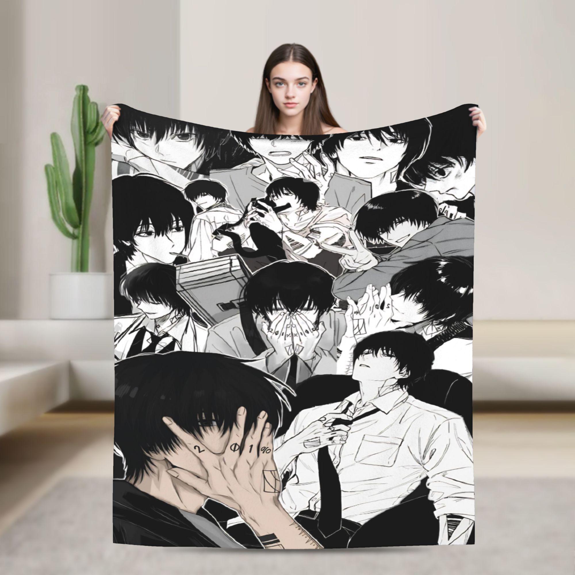 

Yoichi Nagumo Flannel Throw Blankets Sakamoto Days Anime Blankets for Bedding Office Soft Plush Thin Quilt 30x40in
