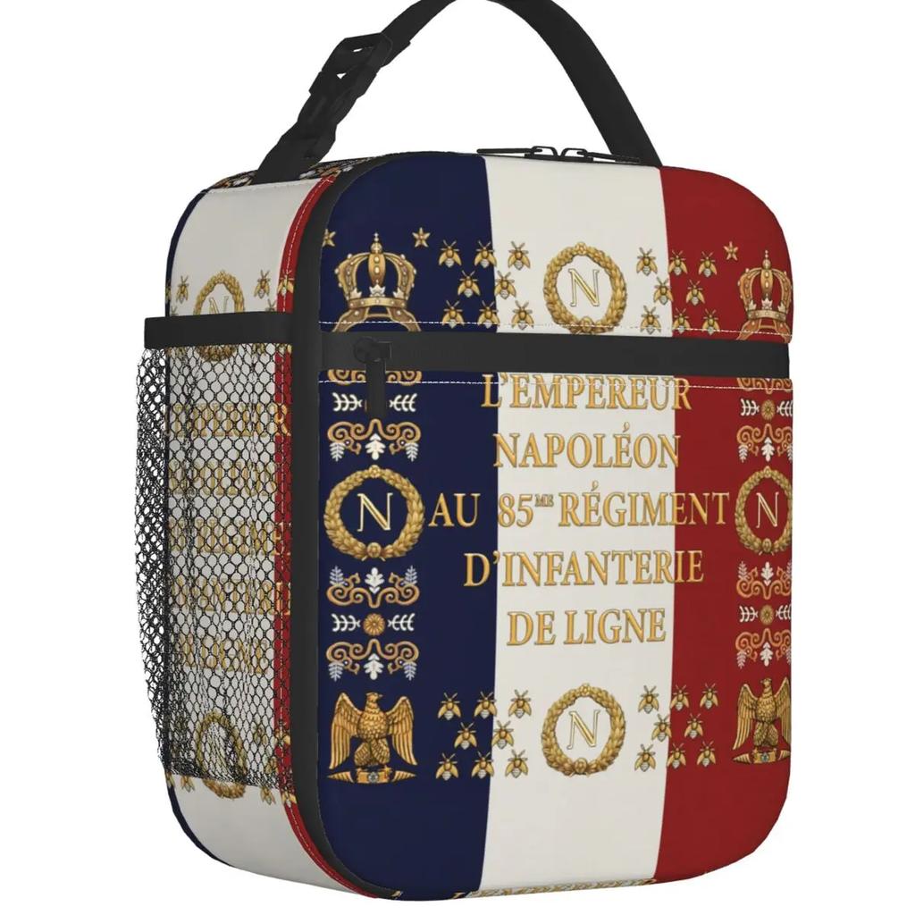 Benutzerdefinierte napoleonische französische 85. Regimentsflagge Lunchtasche Herren Damen Thermokühltasche Isolierte Lunchboxen für Kinder Schulkinder