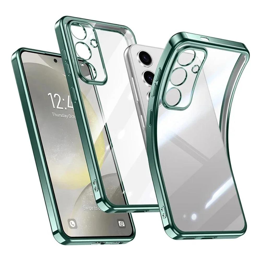 Electroplate Plating Silicone Soft Phone Case for Samsung Galaxy S24 S23 FE S25 Ultra Plus Transparent Shockproof Back Cover