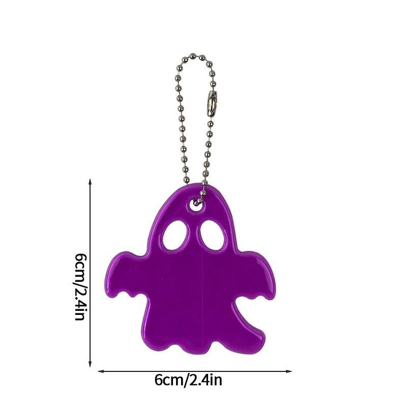 Geister Reflektierender Warnanhänger Reittasche Reflektierende Dekoplatte Sicherheitswarnung Geister Halloween Anhänger Kette Schlüsselanhänger