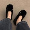 Fur Women Cotton Shoes Bow Warm Flats Cozy Shoes Winter Shallow Snow Boots 2025 New Short Plush Dress Botas De Mujer