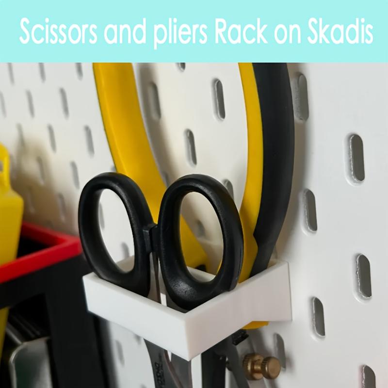 1pc Pliers And Scissors Storage Rack White Plastic Tool Storage Holder For IKEA Skadis Workshop Storage Parts