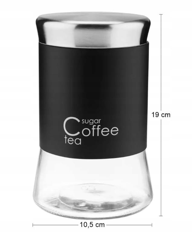 Black glass spice container 1000 ml