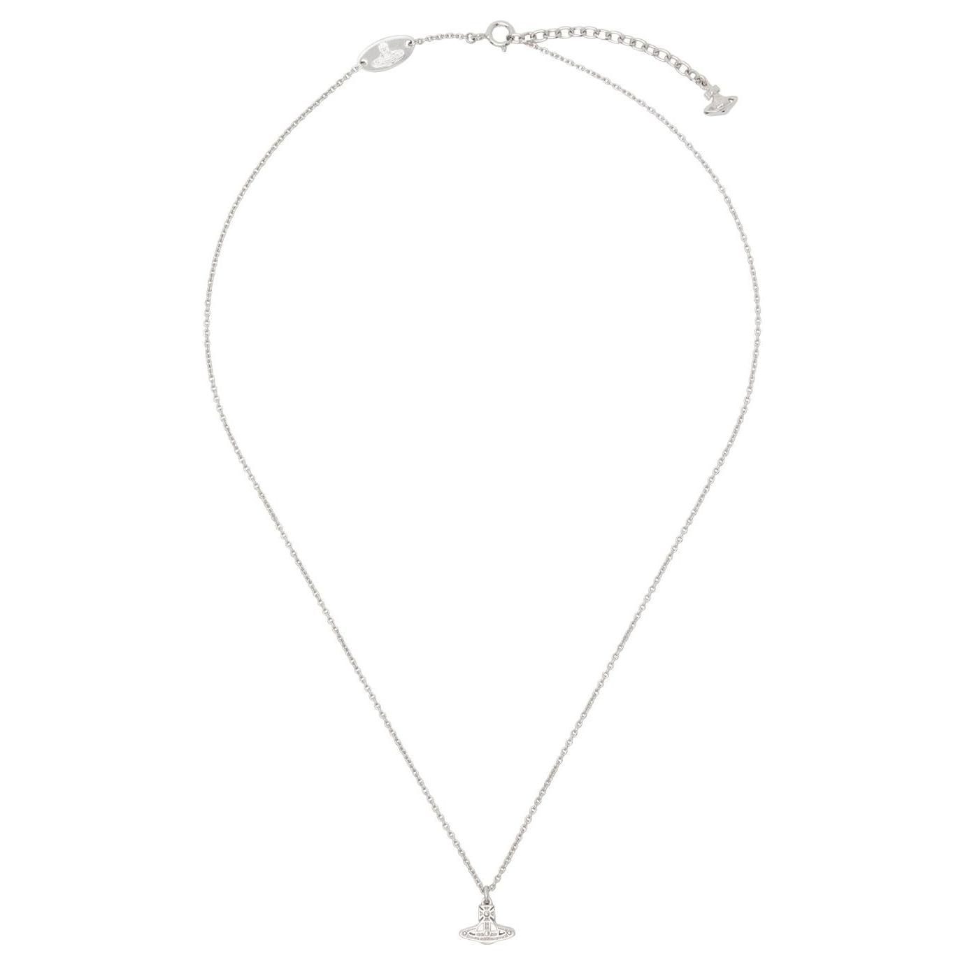 Vivienne Westwood Logo Pendant Design 925 Silver Necklace Men necklace 241314M145013 F,Silver