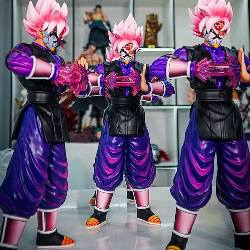 

31cm Anime Figure Hh Pink Red Son Goku Statue Decorations Dragon Ball Gk Garage Package Super Saiyan Model Collectible Children Playthings