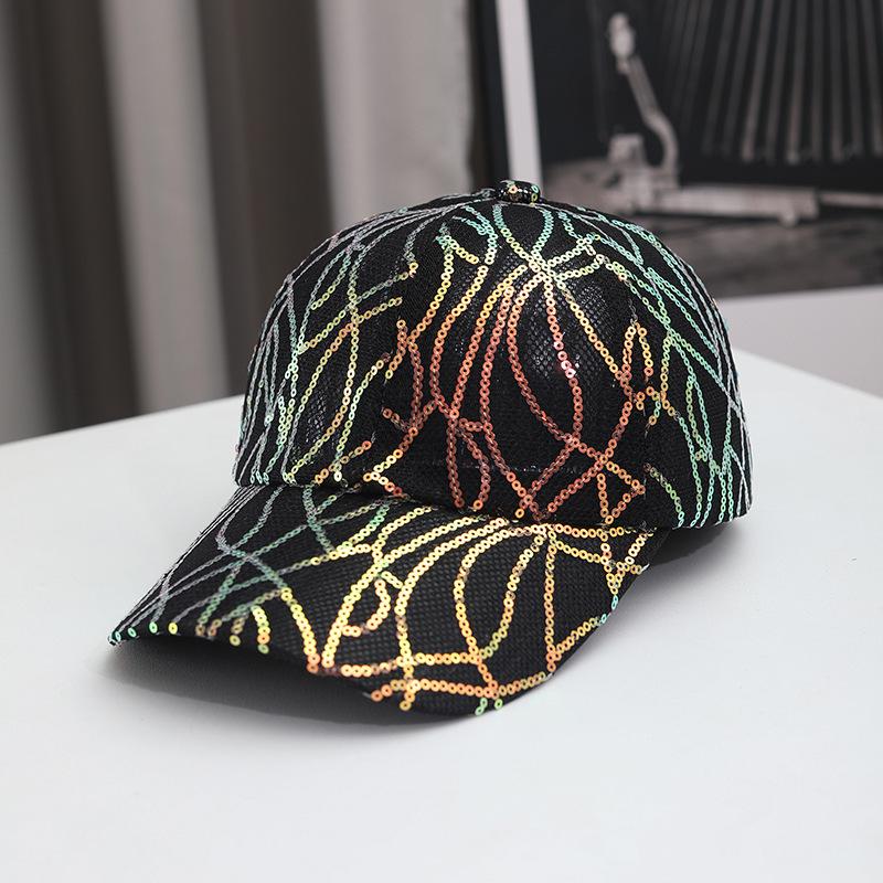 Women's Sequins Baseball Cap Korean Style Breathable Sunscreen Casual Snapback Hat Summer Fashion Accessory