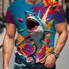 Lustiges KI-Hai-Muster T-Shirt für Männer Meeresbewohner 3D-gedruckte T-Shirts Tralalero Tralala Kurzarm Rundhals Oberteile T-Shirts