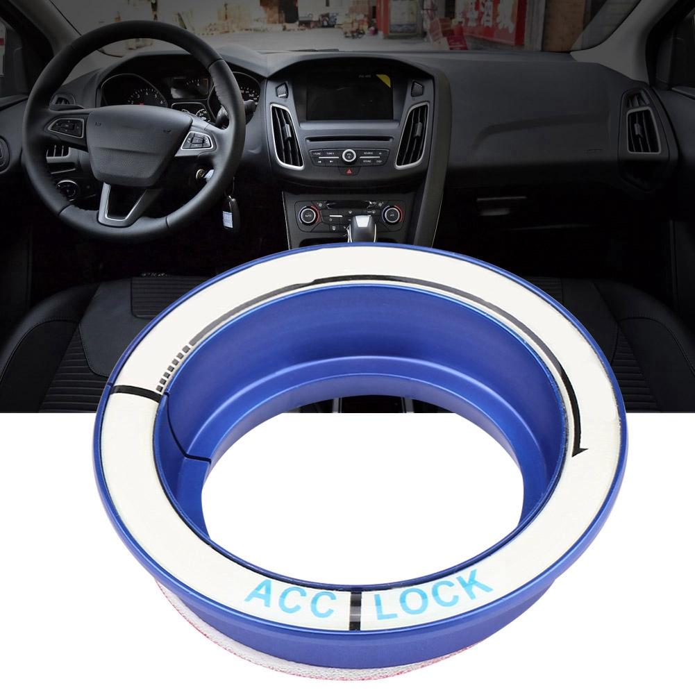 Auto Leuchtender Zündschalter Ring Kreis Schlüsselloch Abdeckung Zierleiste für Ford Focus 2005 2018 Blau