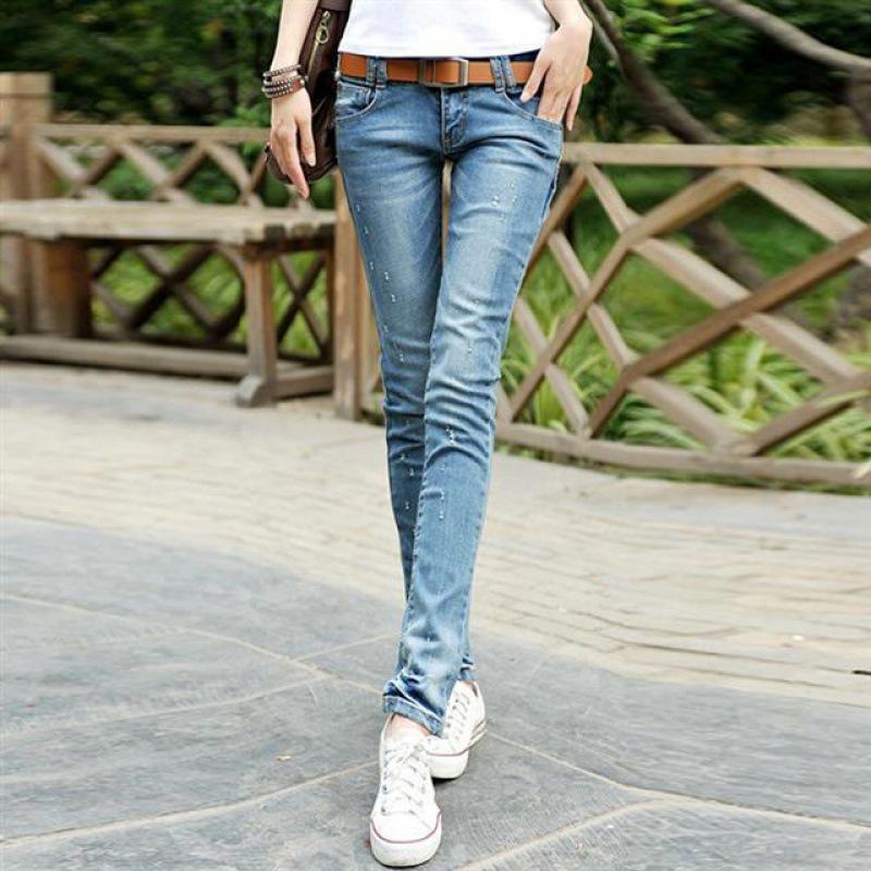 2025 Frühling & Herbst Niedrige Taille Schlankmachende Koreanischer Stil Bleistiftjeans für Damen