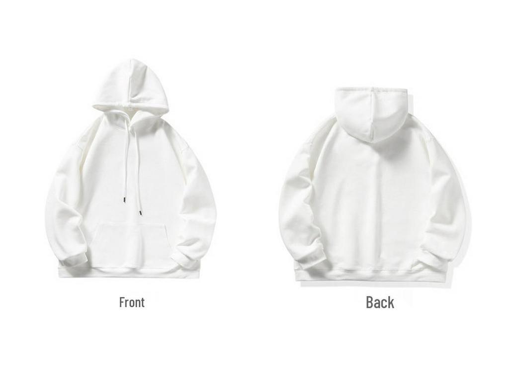 Unisex Heavyweight Hoodie: Solid Color American Street Style for Autumn/Winter