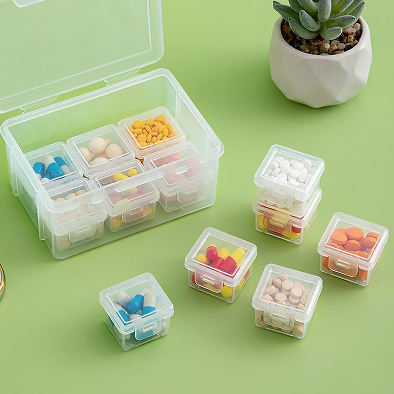 Portable Medicine Storage Box, Plastic Desktop Medicine Storage Box With Lid, Mini Household Medicine Box