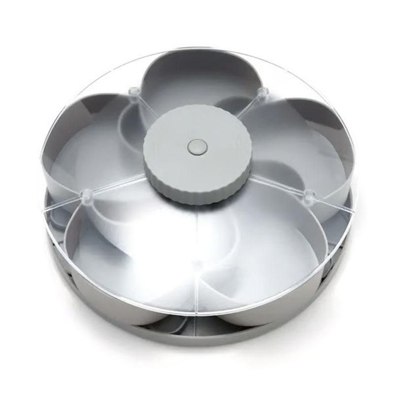 

Divided Serving Tray That Spins Perfect for Snacks,vegetable, fruit ,Dips & Party supplies Rotating Snack Box Container with Lid 24.7x8.9cm
