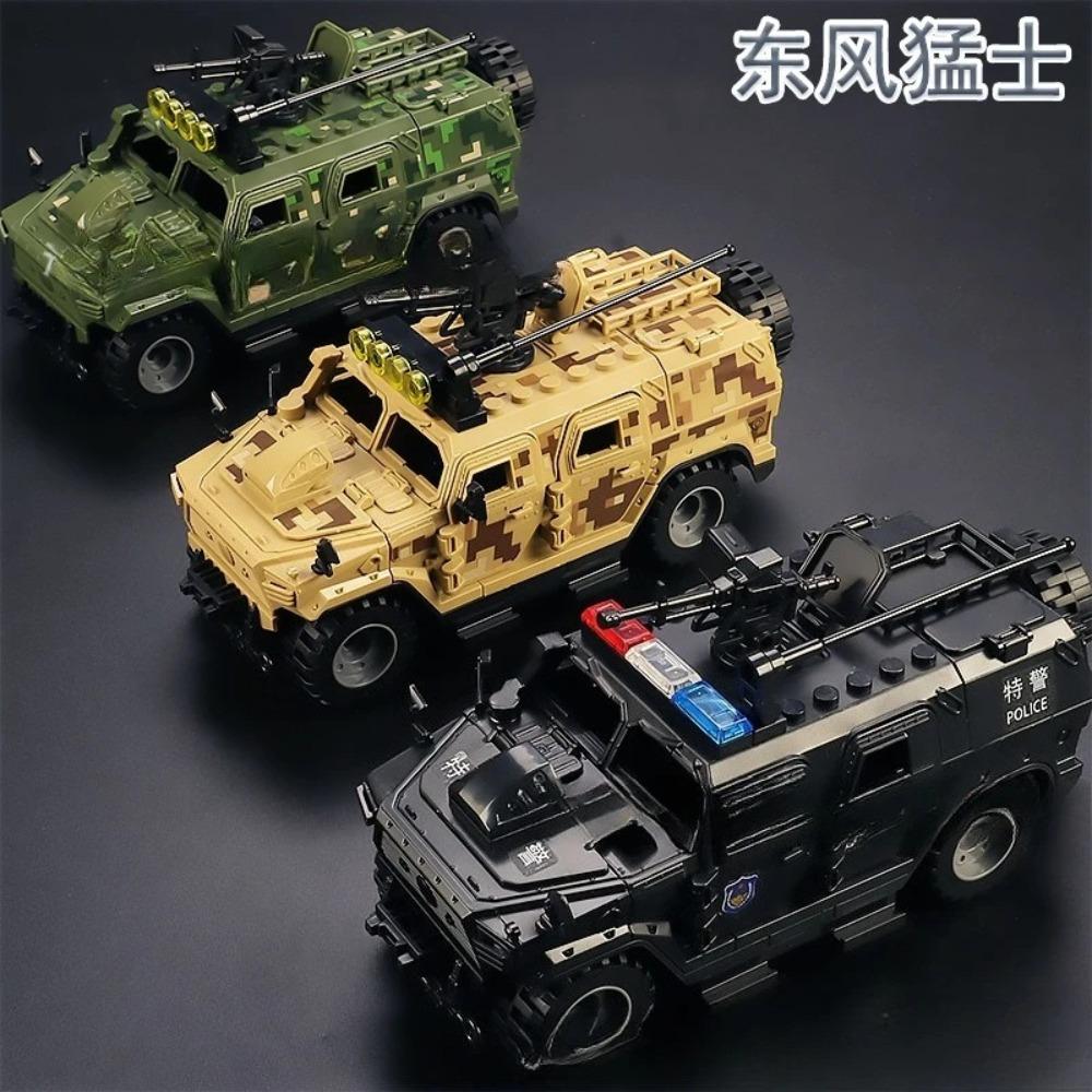New Building Blocks Military Deformation Armored Vehicles Off-road Vehicles Hummer Jeep Military Model Boy Educational Toys Gift