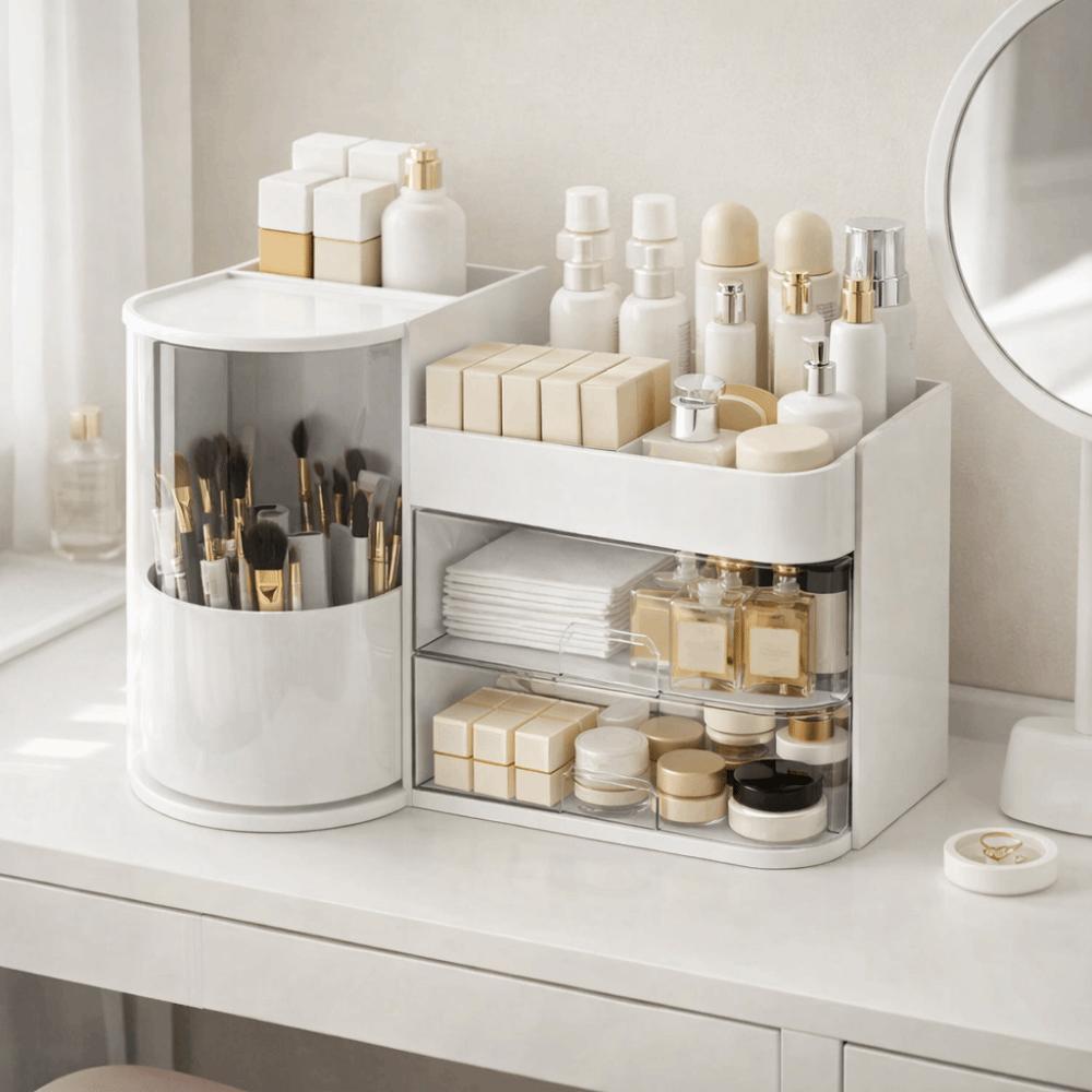Dust-proof Cosmetic Storage Box Large Capacity Skincare Display Cases Dressing Table