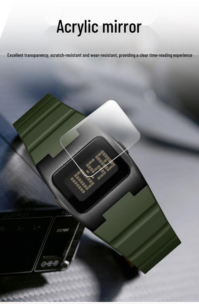 Sanda Retro Y2K Waterproof Square Wristwatch with Alarm - Unisex Multifunctional Design