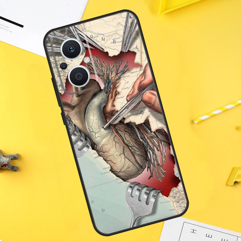 Medical Human Organs Meridian Art Case For OPPO Reno 10 8 Pro 4 5 6 7 Lite 8T 4Z 5Z OPPO Find X6 Pro X2 X3 Neo X5 Lite Cover