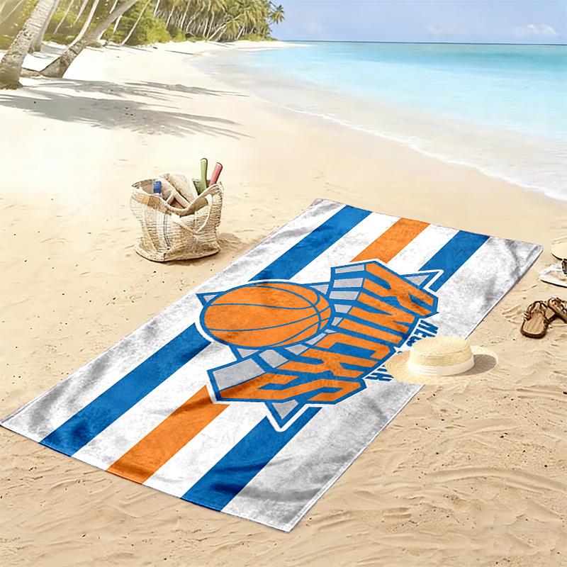 York Knicks Print Beach Towel, Large Soft Quick Dry Towel for Beach Camping Swimming