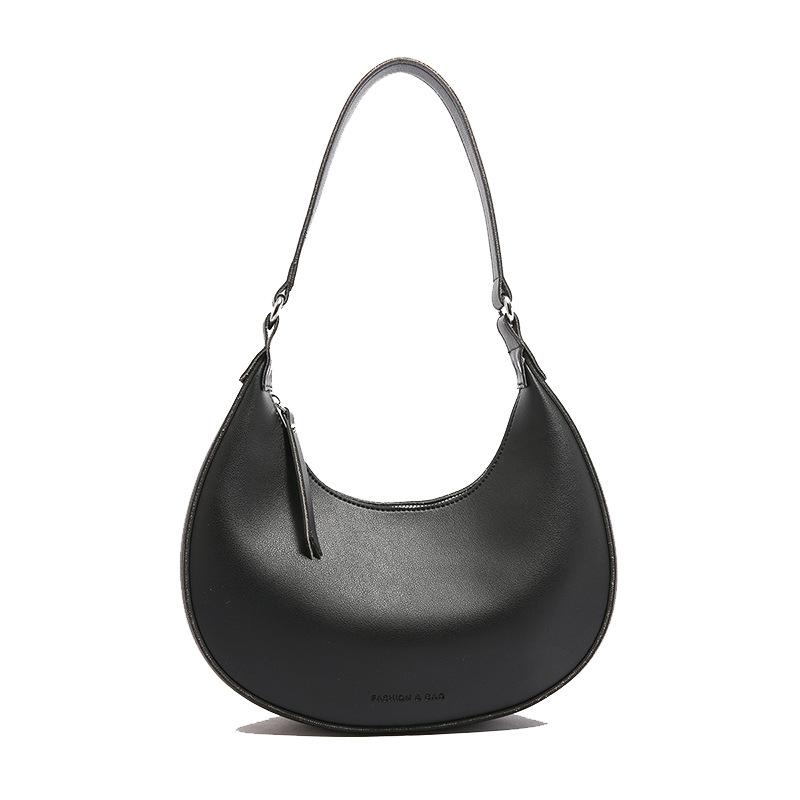 

FLYING STARS Spring Solid Color Half Moon Bag Trendy Korean Single Shoulder Diagonal Cross Handheld Underarm Bag 26cmX20cmX7cm