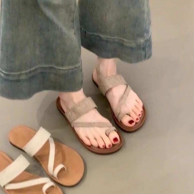 Retro Casual Platform Cover Toe Slippers Women's 2025 New Summer Seaside Vacation Casual Beach Sandals Drag