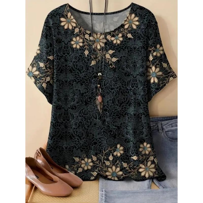 Sommer bedrucktes Damen Oberteil Modetrend Lässiges T-Shirt