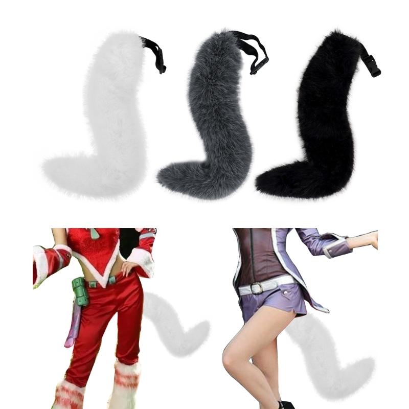 Adjustable Lolitas Faux Furs Tail for Cosplay Halloween Party Costume Anime Prop