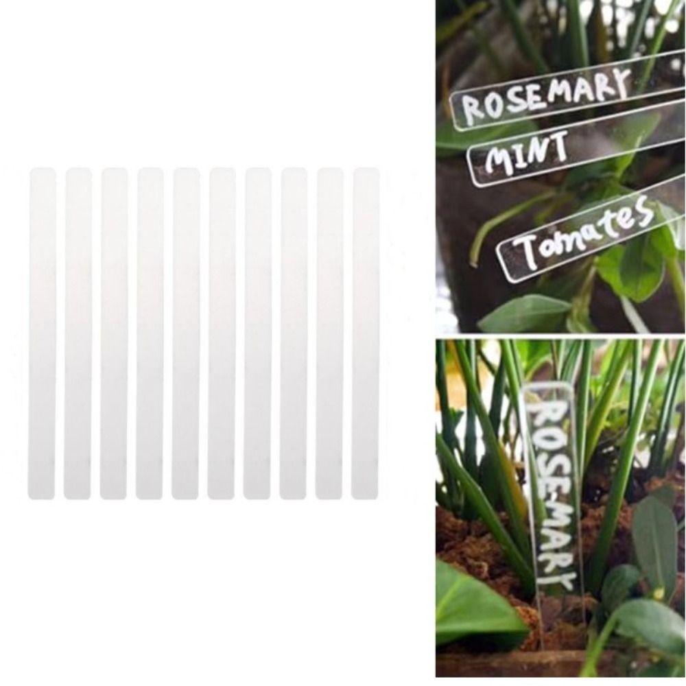 10PCS Quality Acrylic Plant Label Gardening Decoration Transparent Herb Sign Eco-Friendly DIY Plant Tag Garden