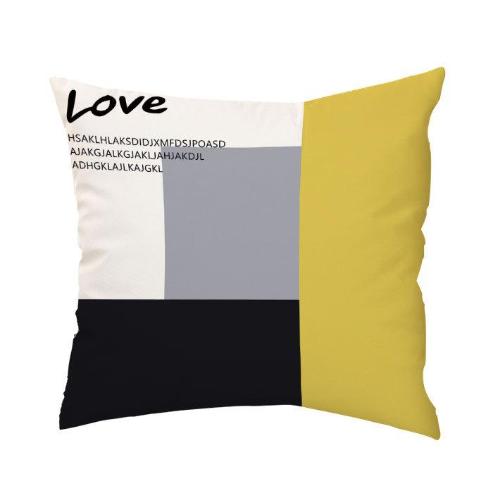 

Синий и Желтый Контраст Скандинавская Плюшевая Подушка Геометрическая Простая Домашняя Декорация для Дивана Спинка Наволочка с Принтом 45 * 45 without core