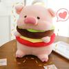 Cute Burger Lulu Pig Plush Toy Cute Lulu Pig Doll Doll for Female Valentine's Day Gift Hug Pillow